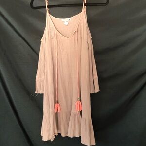 Boho cold shoulder mini dress SZ small.